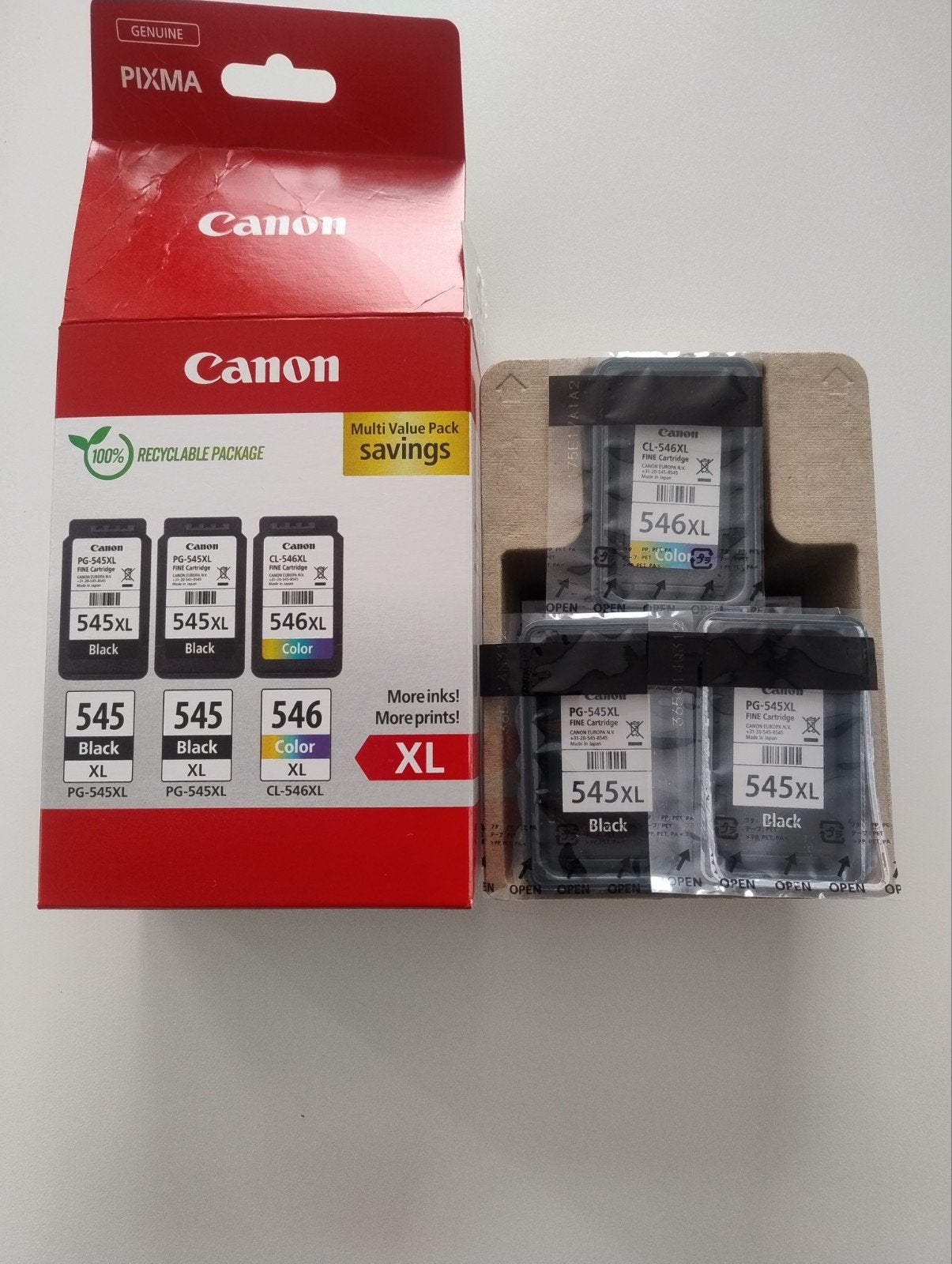 Canon PG-545 XL en CL-546 XL inktcartridges, Computers en Software, Ophalen of Verzenden, Nieuw, Cartridge, Canon