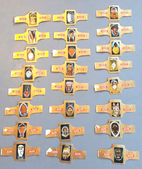 serie complète 24 bagues cigare thème masque, Enlèvement ou Envoi, Utilisé, Bagues de cigare