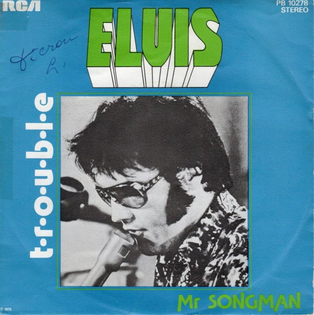 Elvis Presley – T-R-O-U-B-L-E / Mr. Songman (45T – 1975), Enlèvement ou Envoi, Utilisé, Autres formats, Rock and Roll