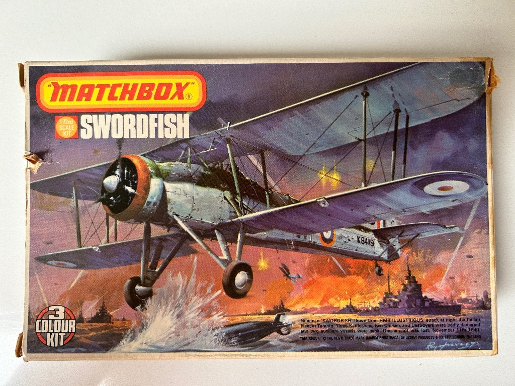 1/72 - Matchbox Fairey Swordfish Mk. I / III (PK-112, 1974), Overige merken, 1:72 tot 1:144, Ophalen of Verzenden, Zo goed als nieuw