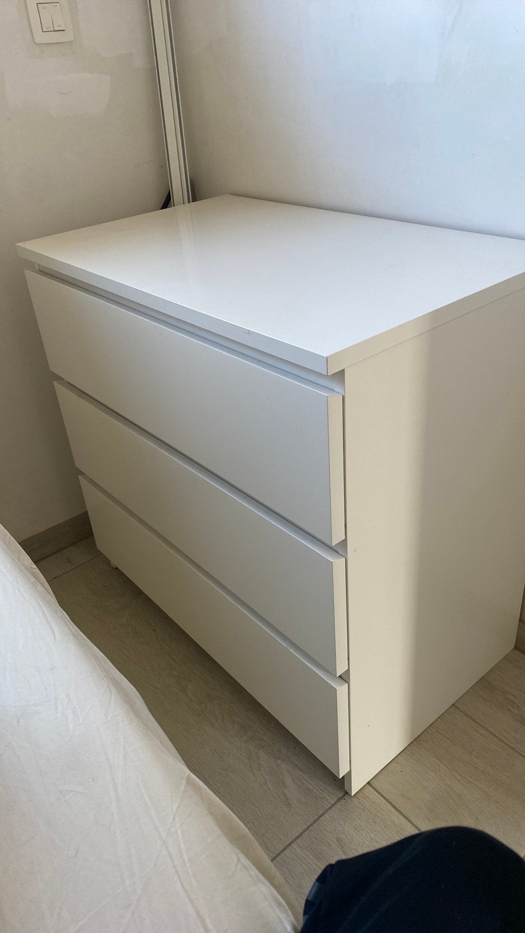 Malm schuikast met 3 lades, Huis en Inrichting, Ophalen, Gebruikt