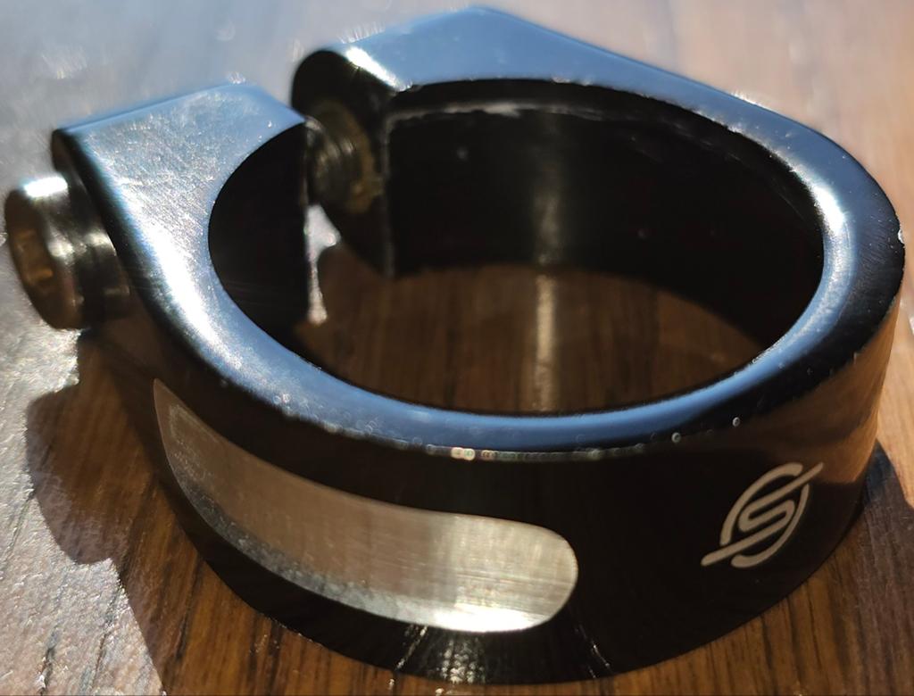Zadelpenklem 35mm zwart zilver, Fietsen en Brommers, Ophalen, Nieuw, Zadel, Aluminium