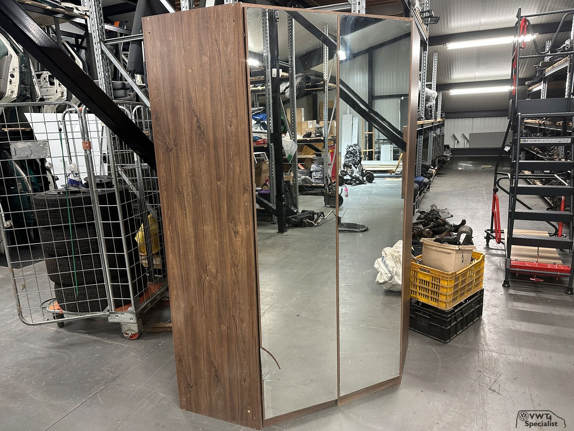 Kledingkast met spiegeldeuren – eikenhoutlook – 2 deuren, Huis en Inrichting, Ophalen, Gebruikt, -, -