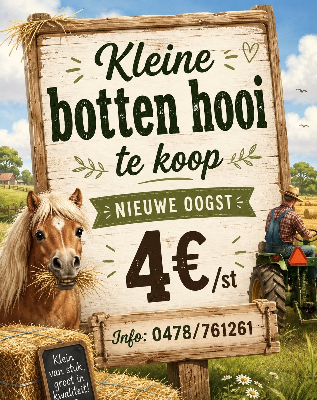 Hooi, kleine botten, Ophalen