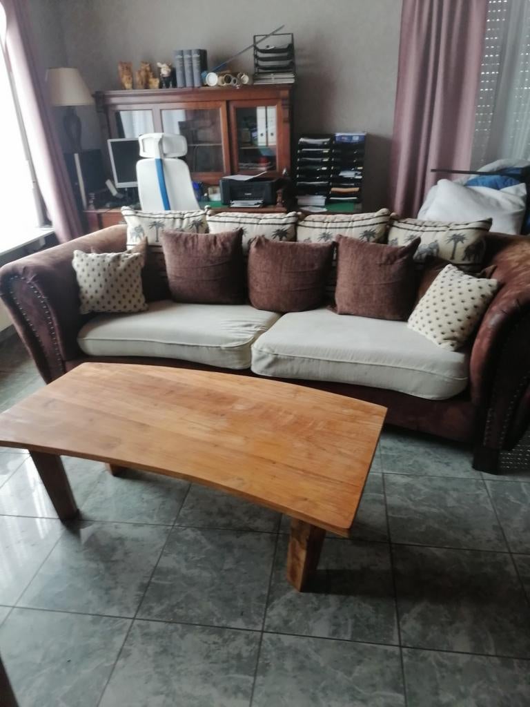 Zetel Bruin Beige Kussens Salontafel, Ophalen