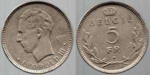 België: 5 frank 1936 VLAAMS (A) = morin 452 A, Verzenden, Losse munt