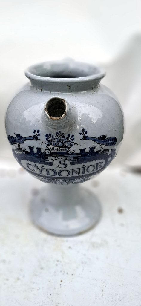 Siroopkan in blauw-wit aardewerk,   Delft , 18de eeuw, Verzenden