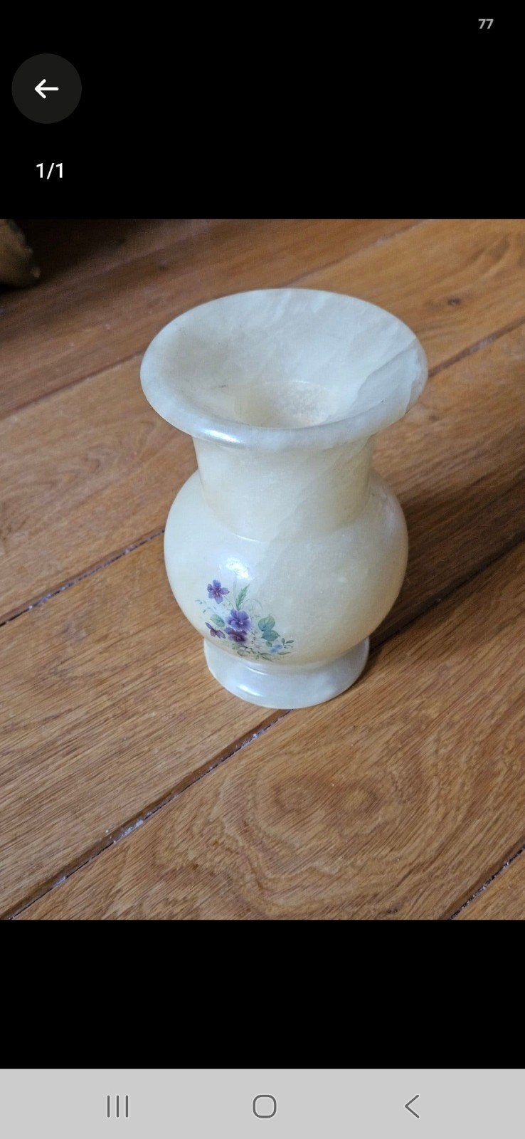 Mooie marmeren vaas, Ophalen, Zo goed als nieuw, Beige, Natuurlijk materiaal