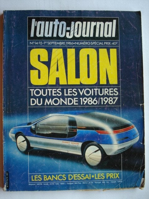 L'Auto-Journal Salon 1986/1987 Toutes les voitures du monde, Envoi, Utilisé, Général