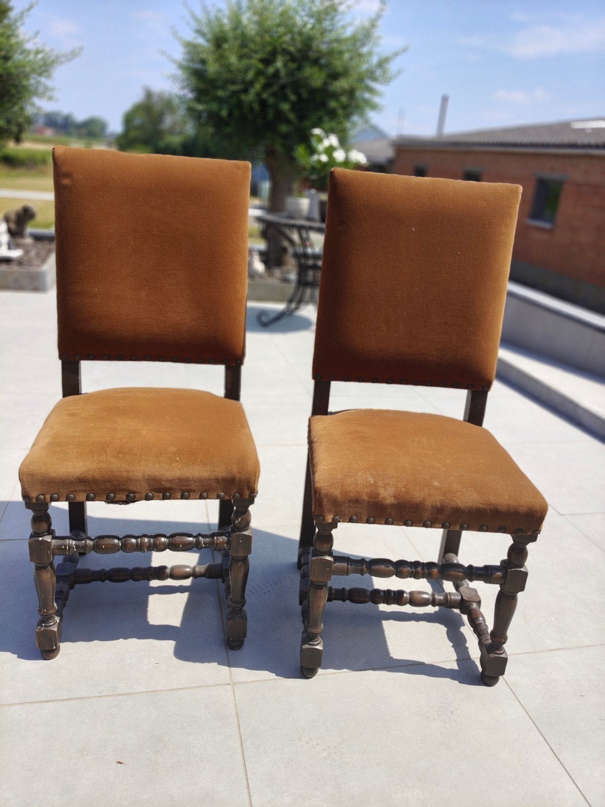 2 oude kasteelstoelen, Antiek en Kunst, Ophalen