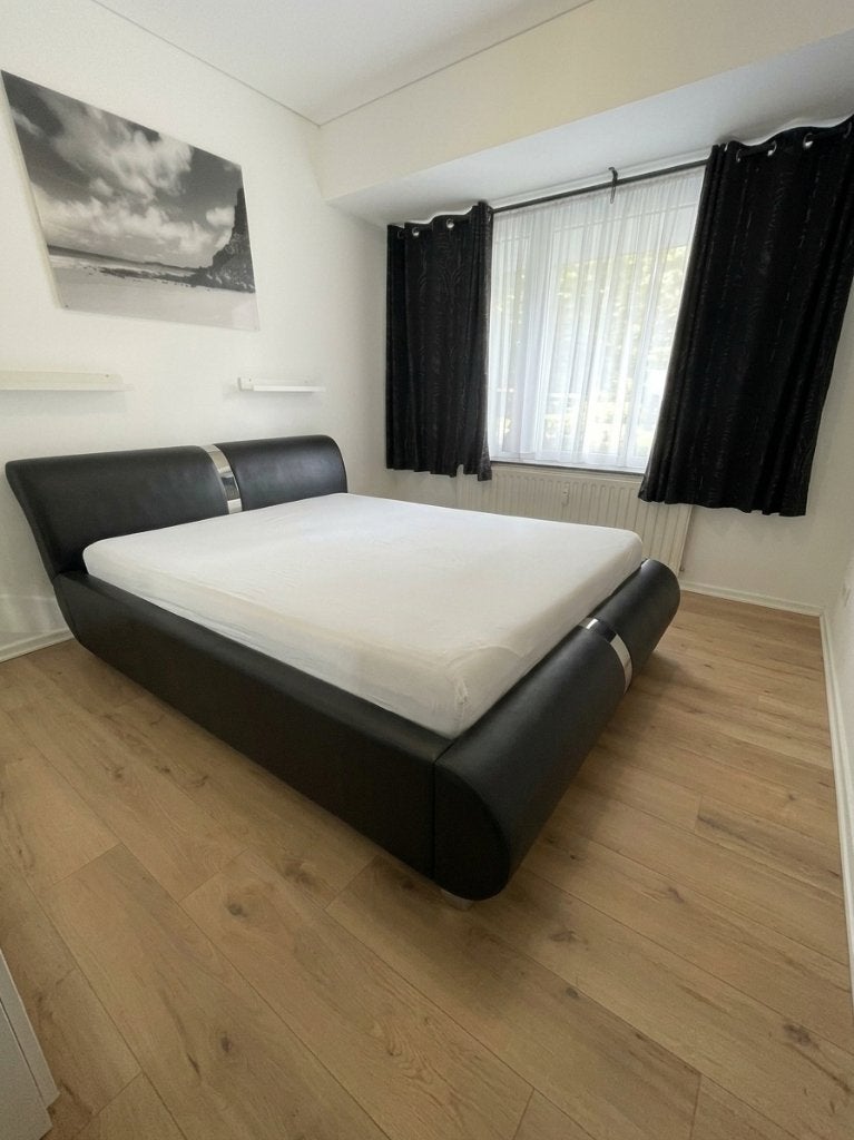 Tweepersoonsbed 160x200  (Frame + Lattenbodem + Matras), Ophalen, Overige materialen, Verstelbaar, Zwart