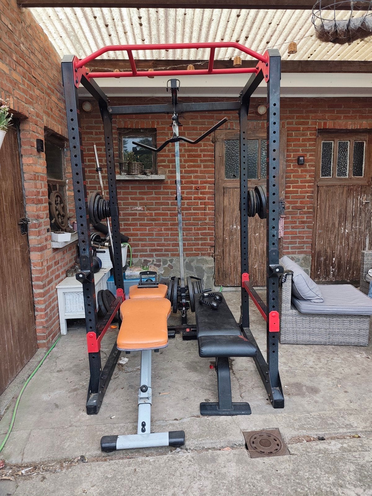 power rack /squat rack met kabelstation thuisfitness + 280 k, Sport en Fitness, Ophalen