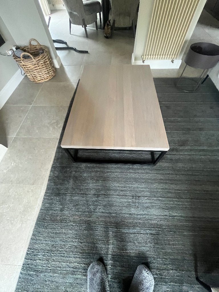 Vol eiken salon tafel., 100 à 150 cm, Chêne, Enlèvement, Utilisé