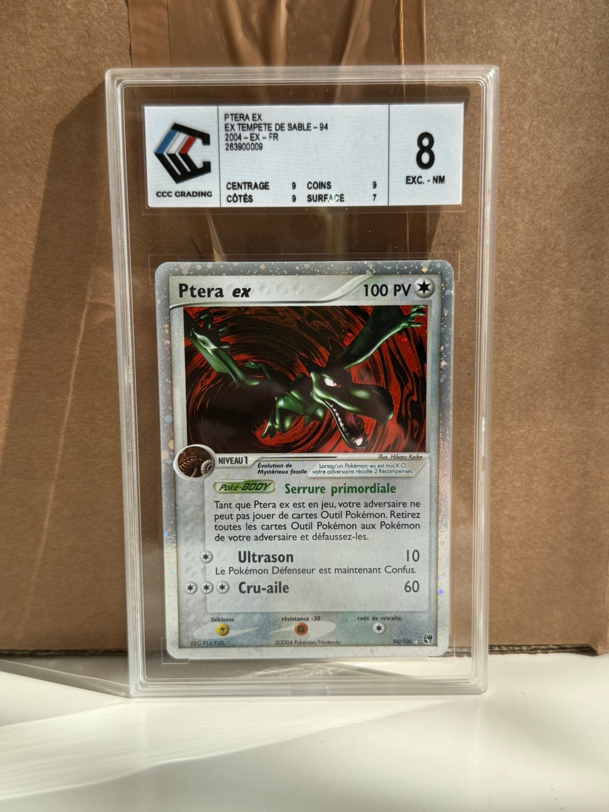 Pokémon TCG Ptera Ex 94/100 Bloc Ex Tempête De Sable CCC 8, Ophalen of Verzenden, Nieuw, Losse kaart, Foil