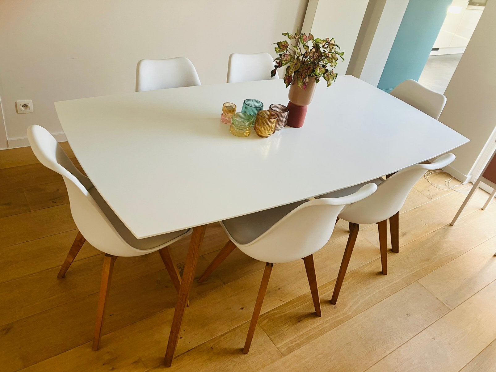 Eetkamer set (tafel en 6 stoelen), Enlèvement, Utilisé, 4 à 6 chaises
