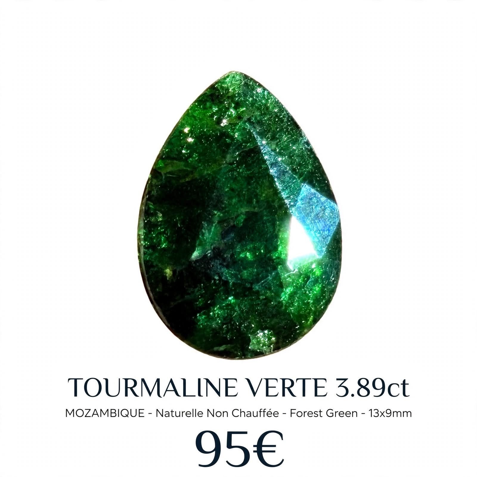 Grande tourmaline verte non chauffée de Mozambique, Enlèvement, Neuf