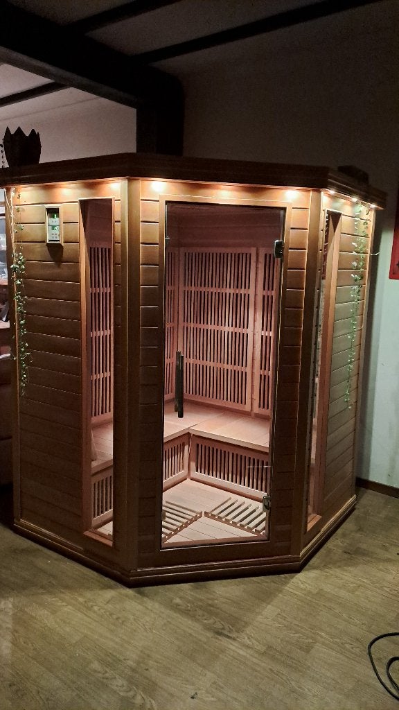 Luxe Infrarood hoekcabine - Zo goed als nieuw !, Ophalen, Zo goed als nieuw, Infrarood, Complete sauna