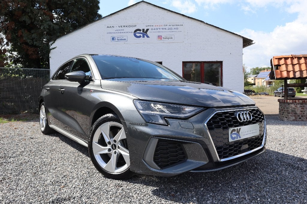 Audi A3 Sportback 35 TFSI S-line S tronic 2021, Auto's, Audi, Dealer onderhouden, 1498 cc, 4 cilinders, Leder