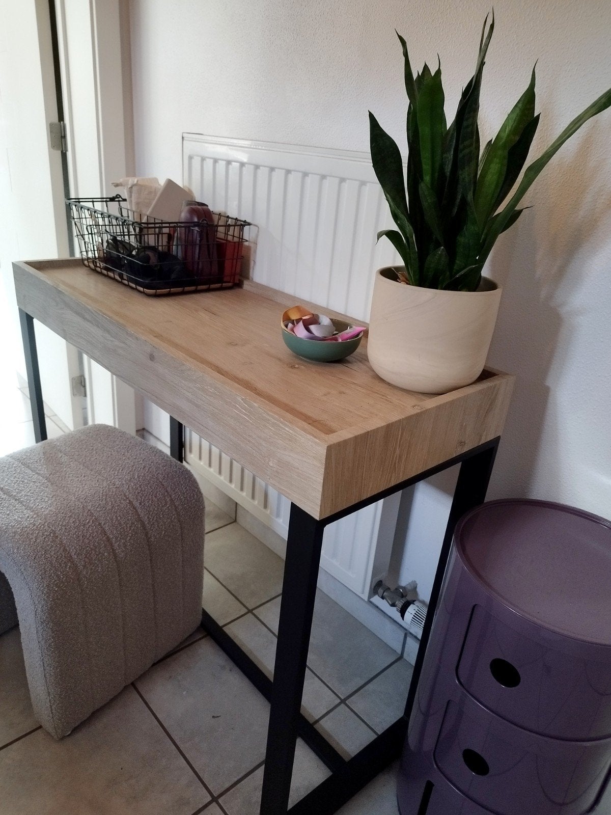 Meubella sidetable - licht eiken - 100 x 80 x 40 cm, Ophalen