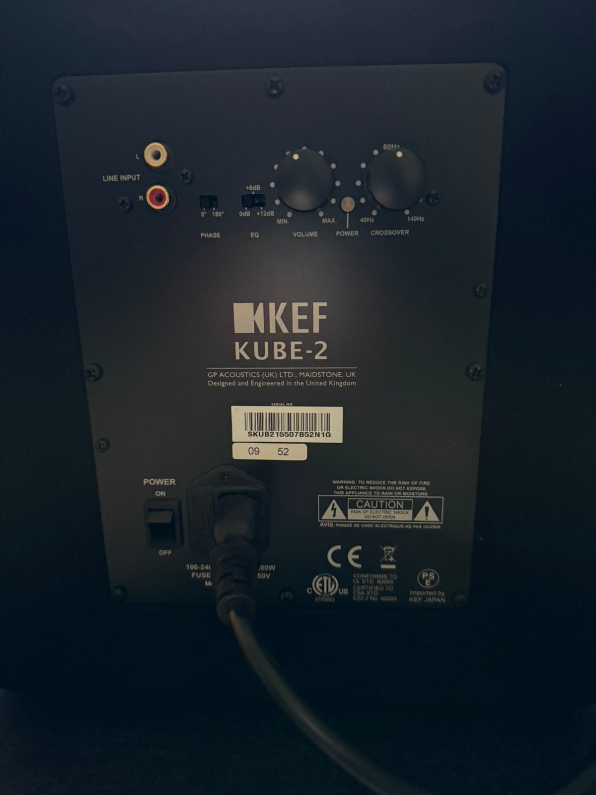Enceintes HIFI / Home Cinéma KEF, TV, Hi-fi & Vidéo, Enlèvement ou Envoi, Avec subwoofer externe, Utilisé