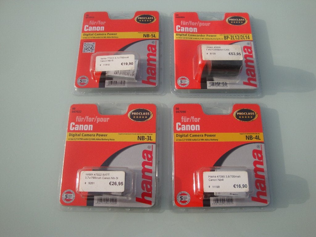 NIEUWE CCANON batterijen / accu voor camera of camcorder, Audio, Tv en Foto, Fotografie | Accu's en Batterijen, Ophalen, Canon