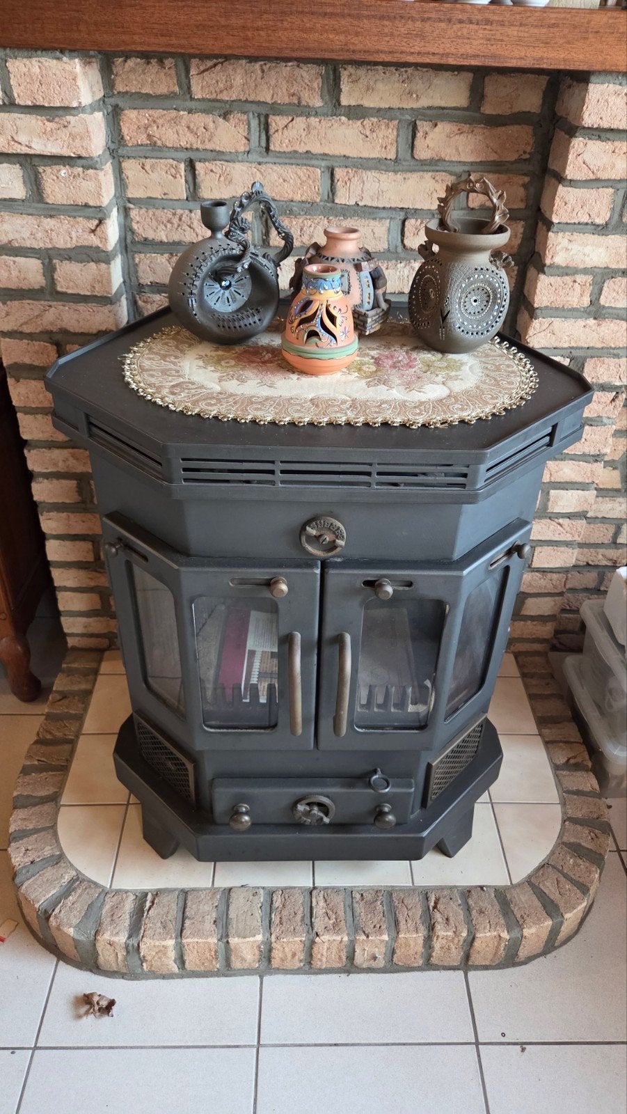 Barbas Rosolo 7 kW houtkachel – Bijna Nieuw, Ophalen, Houtkachel, Zo goed als nieuw, Vrijstaand