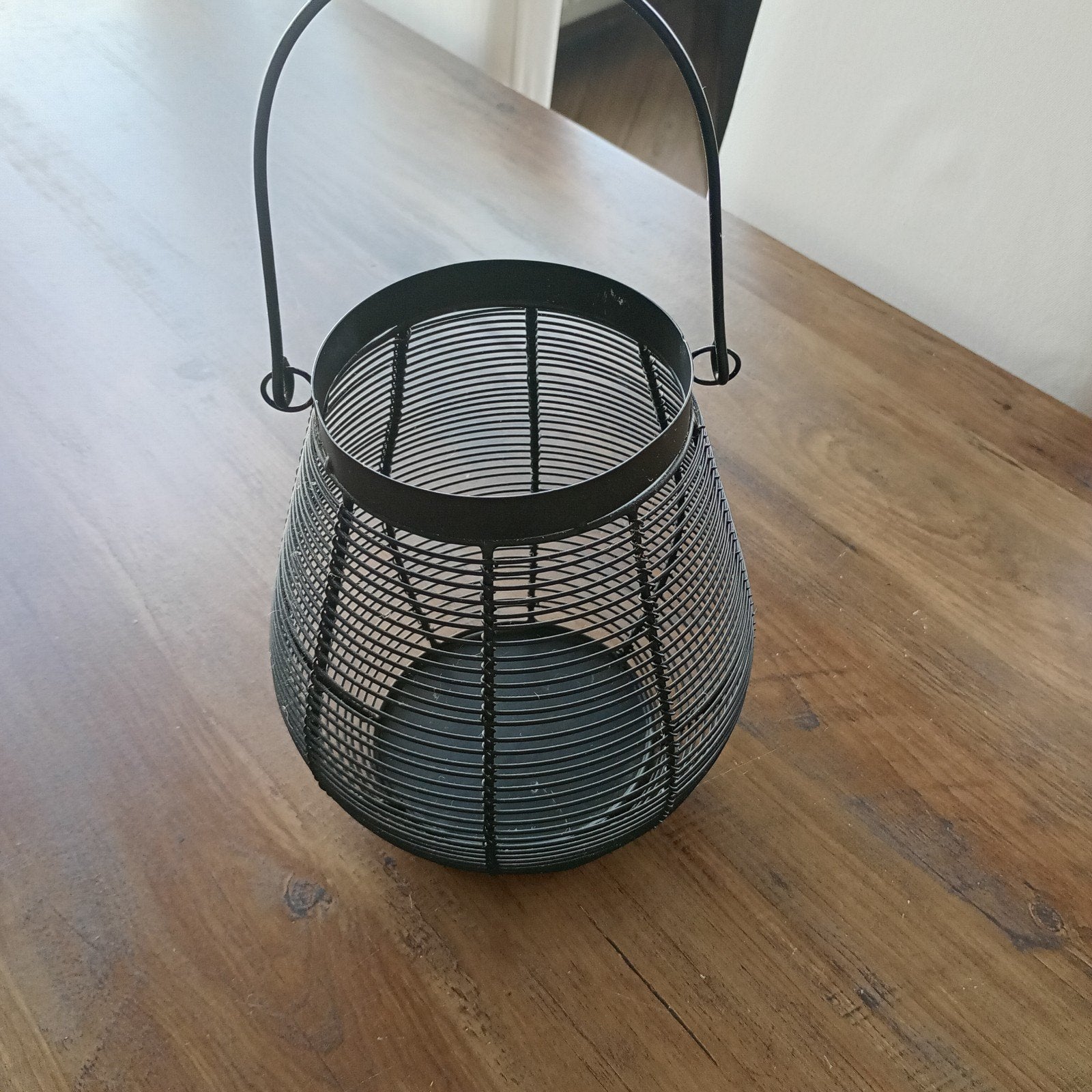 Kaarsen houder in zwart ijzer, totale hoogte 32cm, Ophalen, Zwart