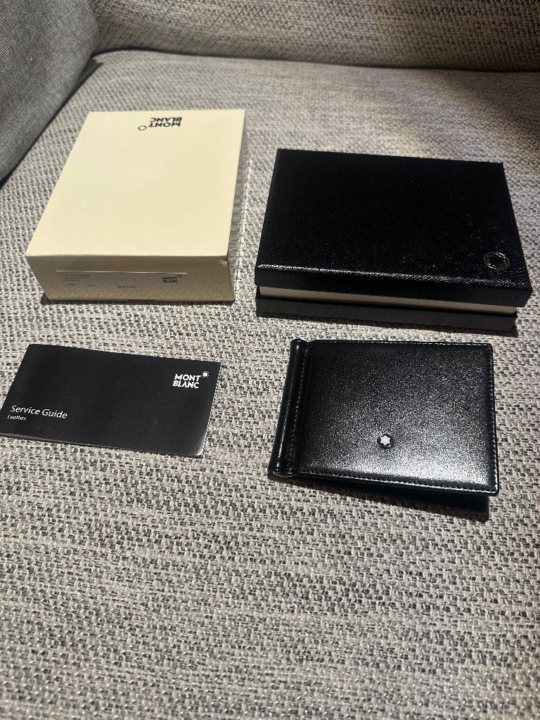 Montblanc wallet met clip, Handtassen en Accessoires, Portemonnees, Nieuw, Overige merken, Zwart, Leder, Ophalen
