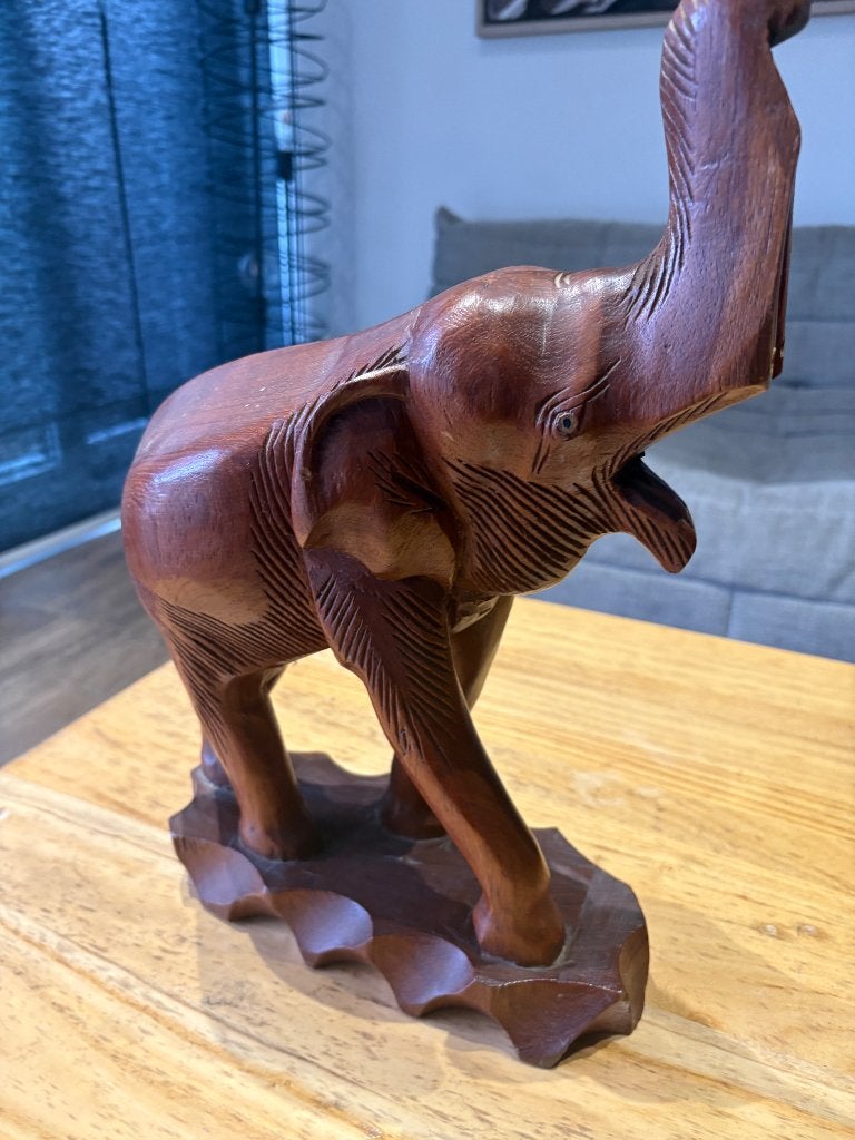 Prachtig Groot Houten Olifantenbeeld (42 cm), Antiek en Kunst, Houtsnijwerk, Ophalen of Verzenden, 20 - 50 cm, Hout
