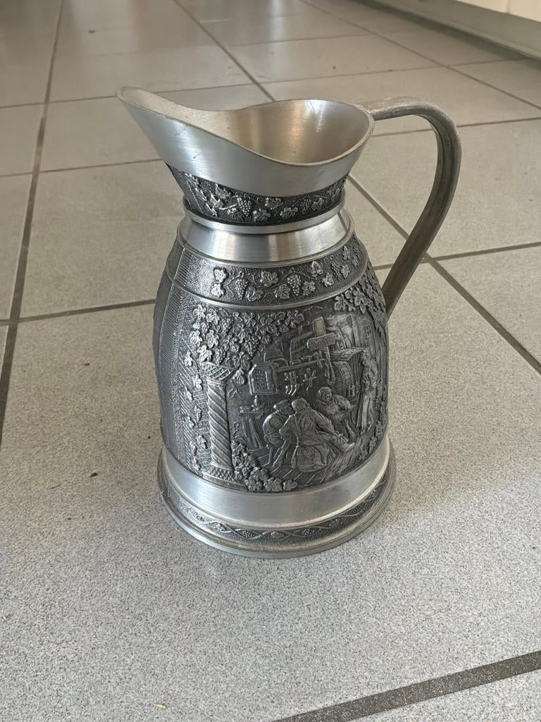 Vintage tinnen serveerkan Zinn‑Becker Stuttgart, Antiek en Kunst, Antiek | Tin, Ophalen