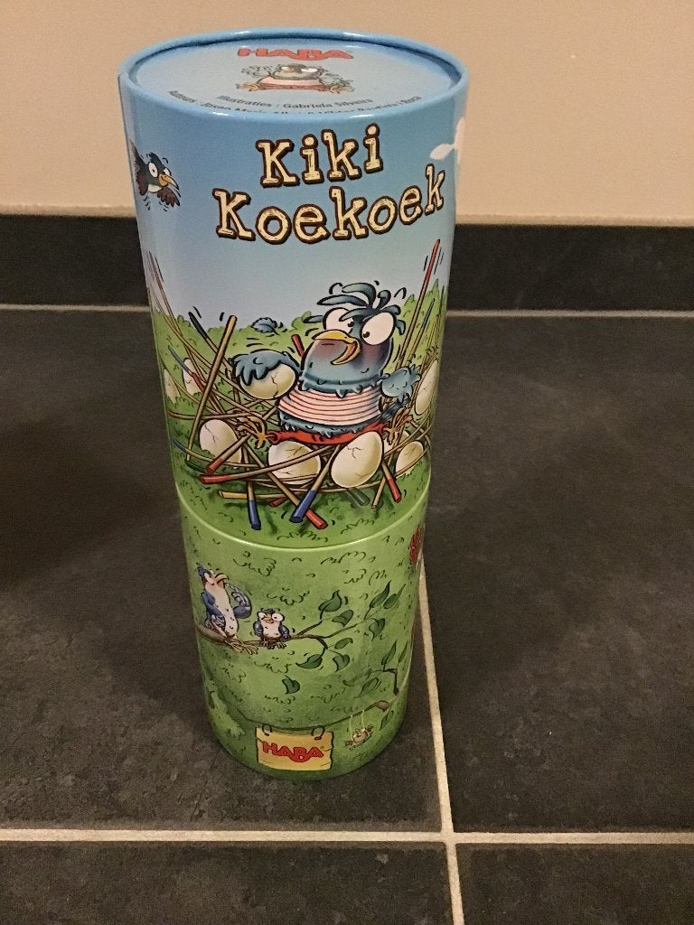 Haba spelletjes Kiki koekoek en boomgaardje, Haba, Ophalen of Verzenden, Zo goed als nieuw, Vijf spelers of meer