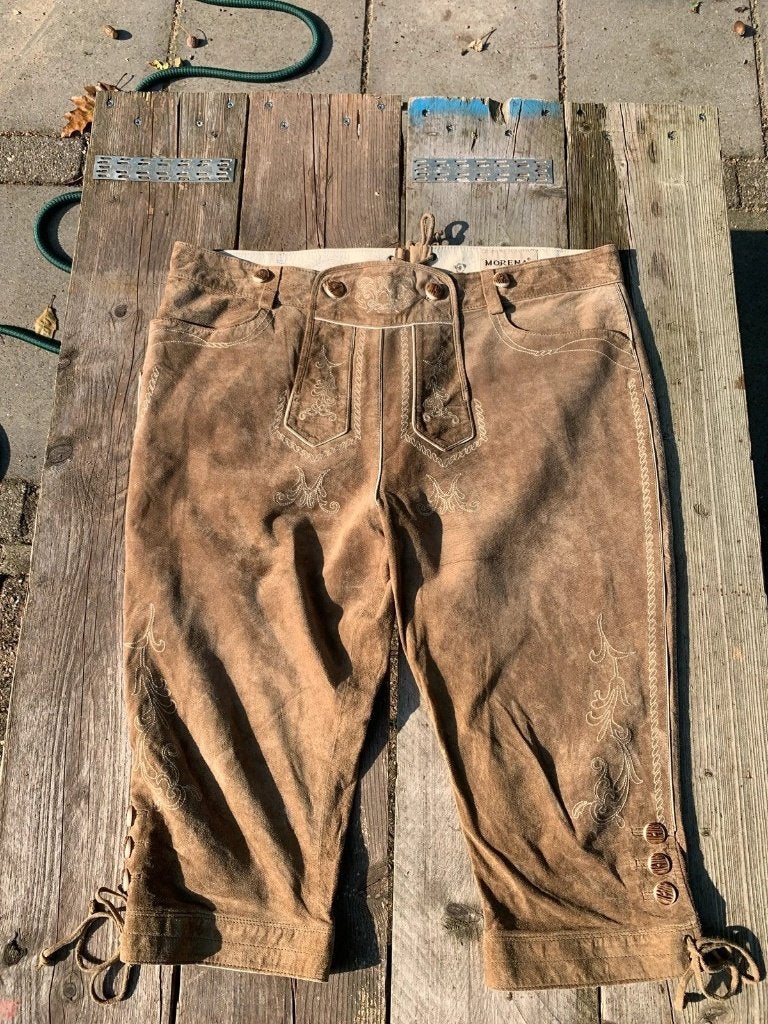 Lederhozen leder maat 58, Kleding | Heren, Bruin, Maat 56/58 (XL), Ophalen of Verzenden, Zo goed als nieuw
