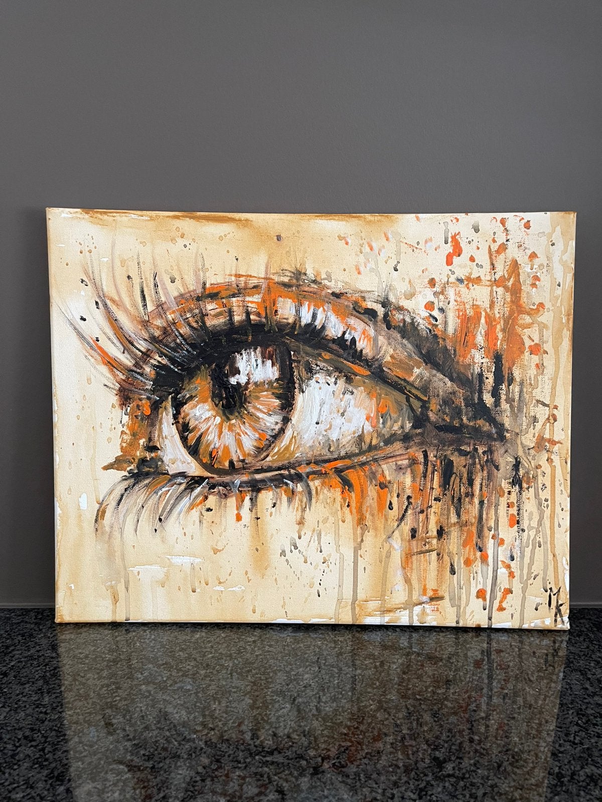 Modern origineel schilderij oog Mk Art, Enlèvement ou Envoi