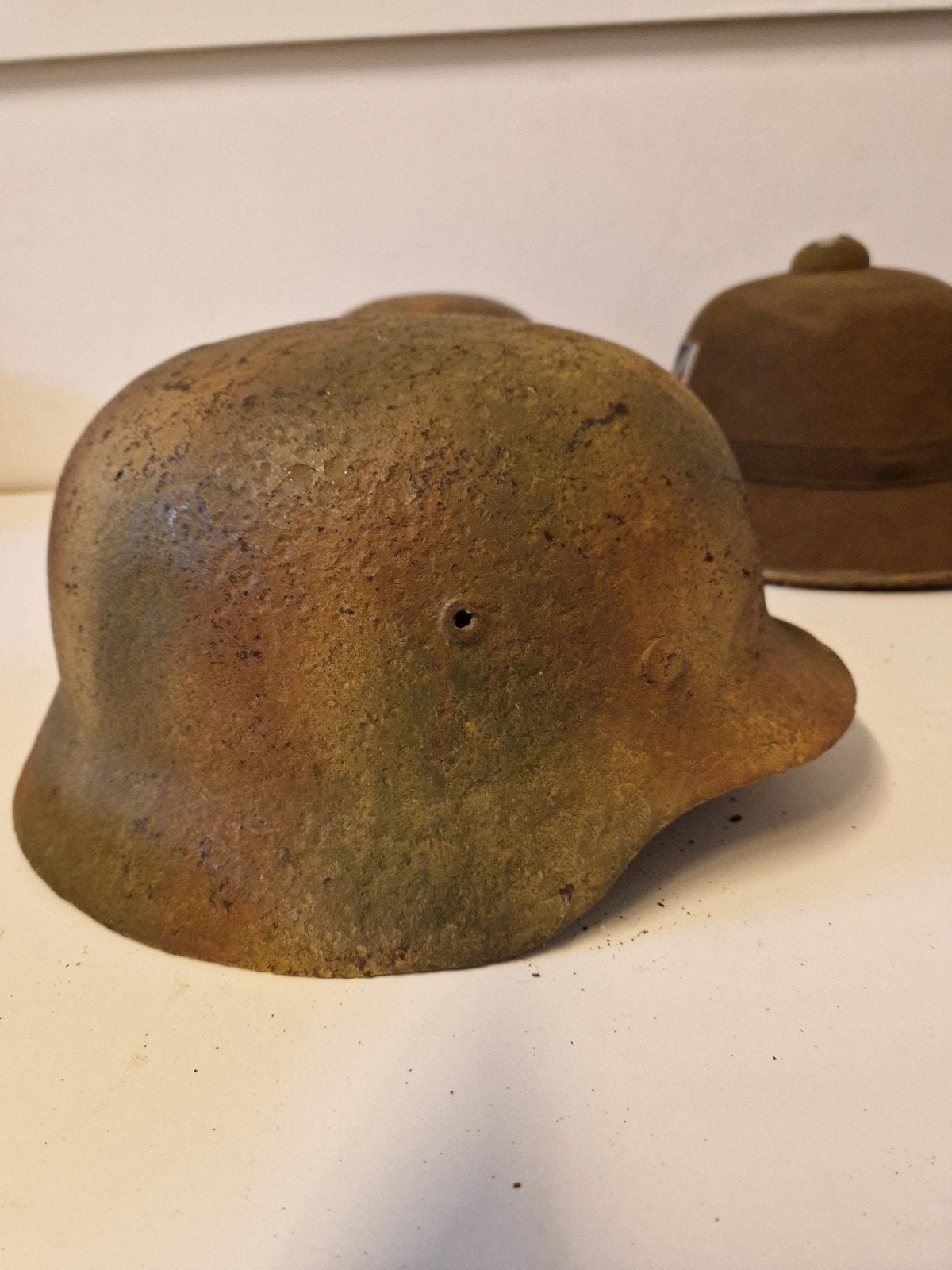 originele duitse camo helm gedeelte binnenwerk, Verzamelen, Ophalen of Verzenden