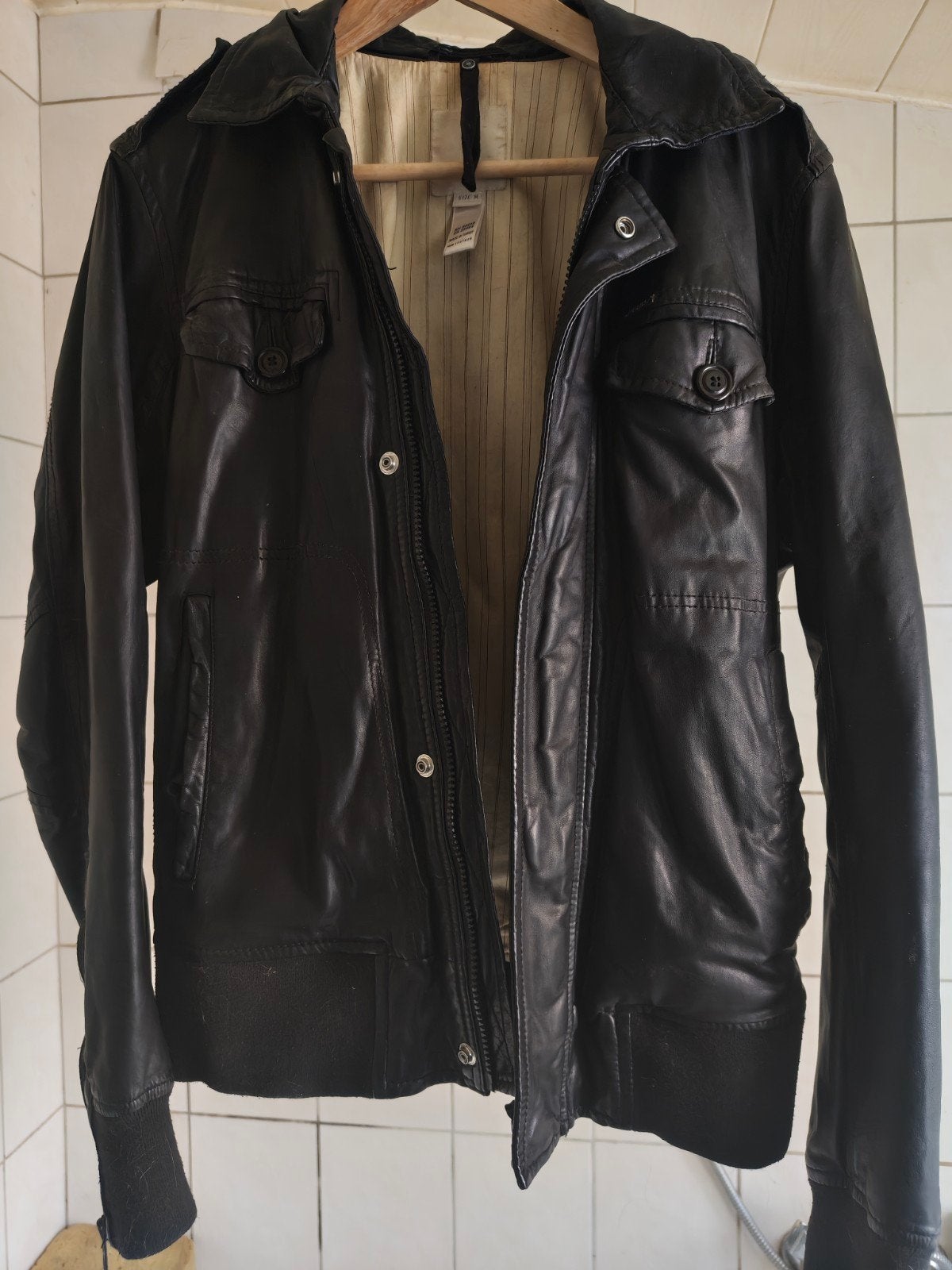 Diesel Jas Leder M, Ophalen, Maat 48/50 (M)