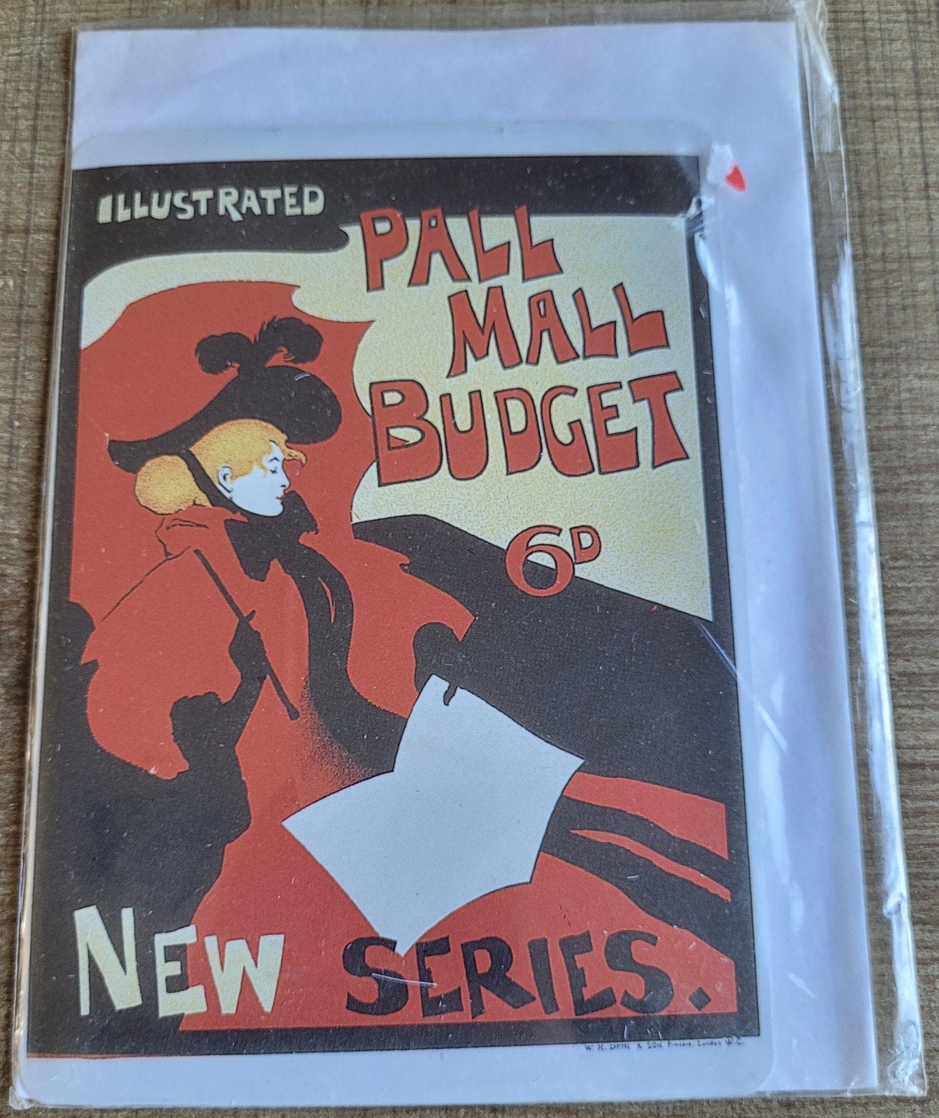 Metalen plaatje/ kaart: oude poster "Pall Mall Budget", Antiek en Kunst, Curiosa en Brocante, Ophalen of Verzenden