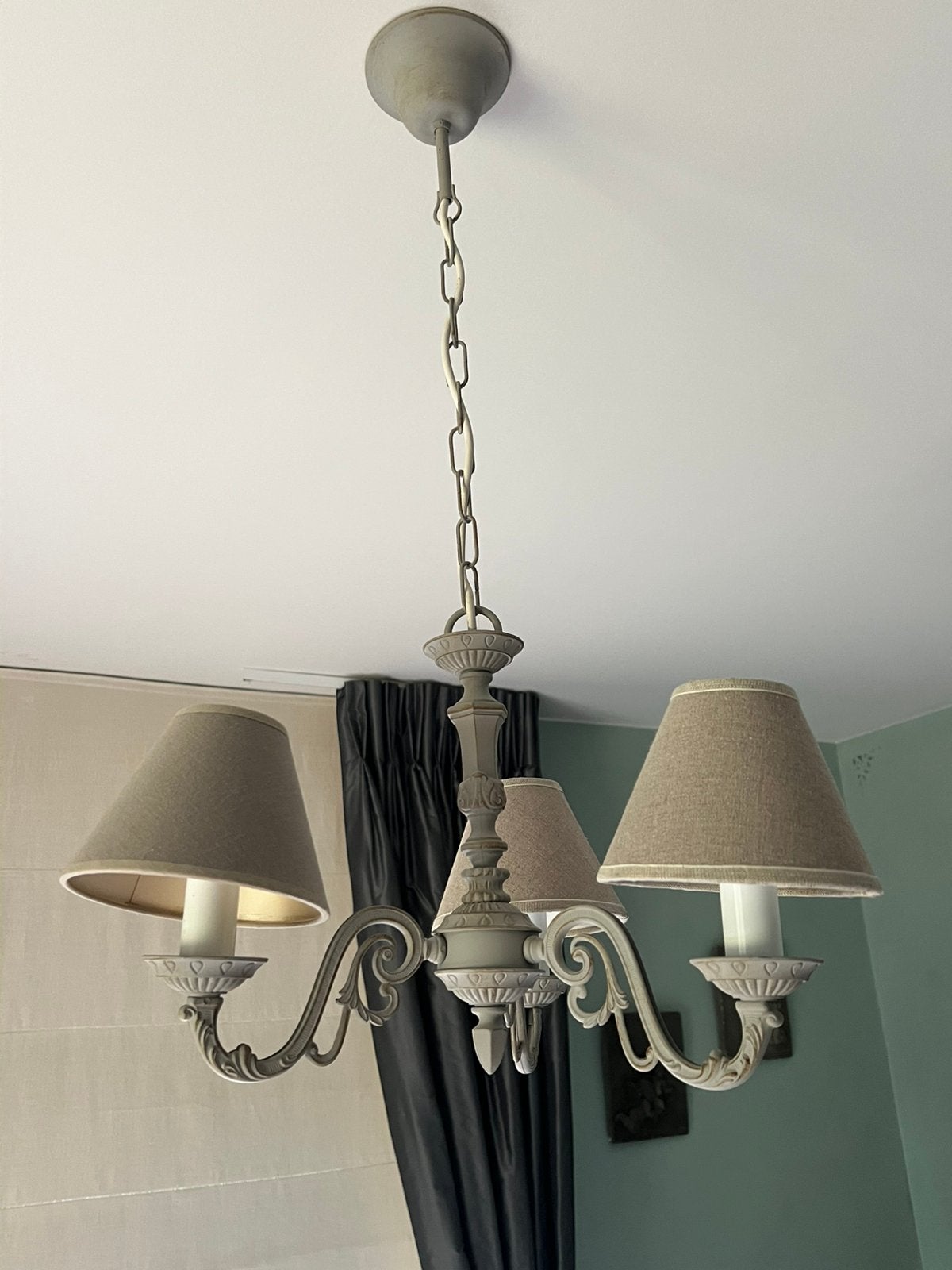 Hanglamp met 3 kapjes, Ophalen, Zo goed als nieuw, Metaal