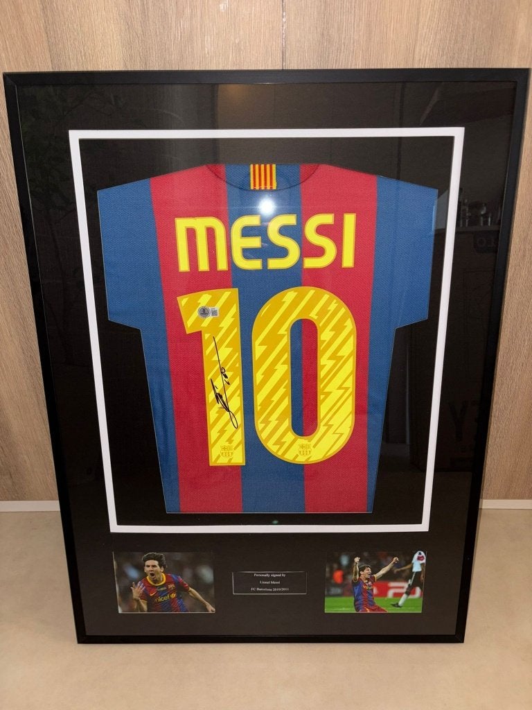 Maillot Messi signé encadré 11/12 - FC Barcelona, Enlèvement ou Envoi, Comme neuf, Maillot