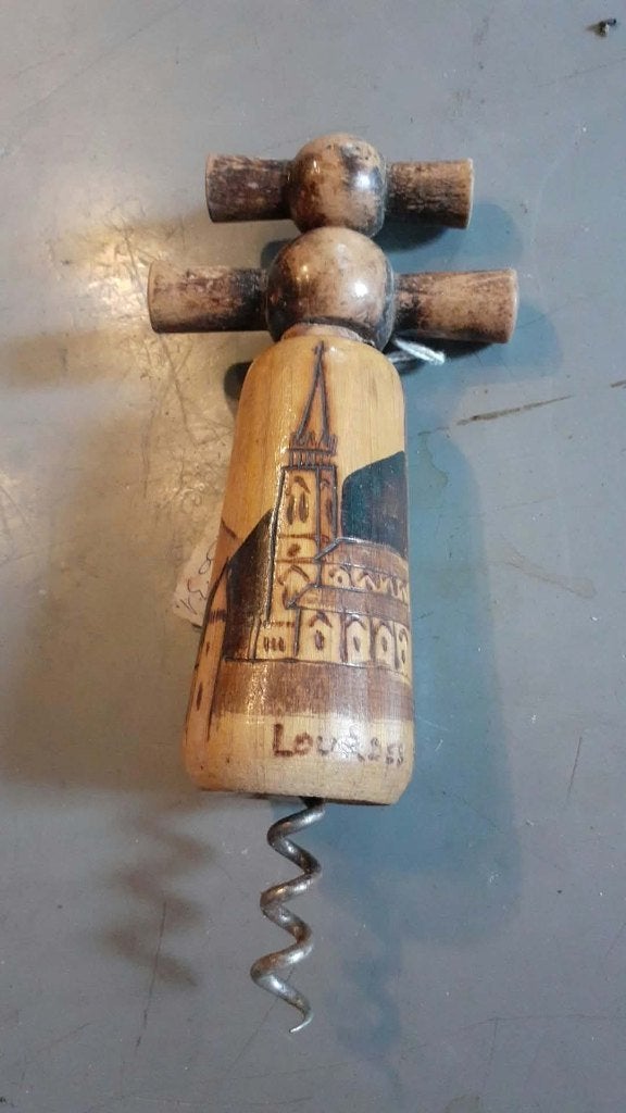 tire bouchon en bois vintage lourdes n1, Ophalen of Verzenden, Gebruikt