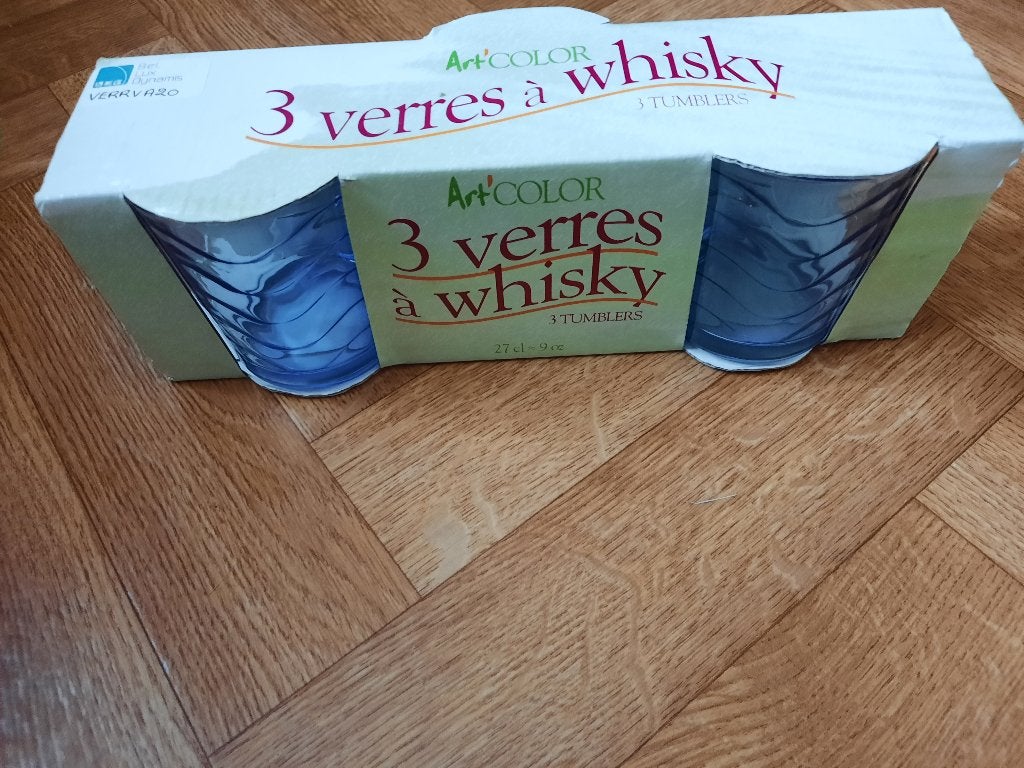 nieuw set van 3 wisky glazen art color, Ophalen of Verzenden, Nieuw