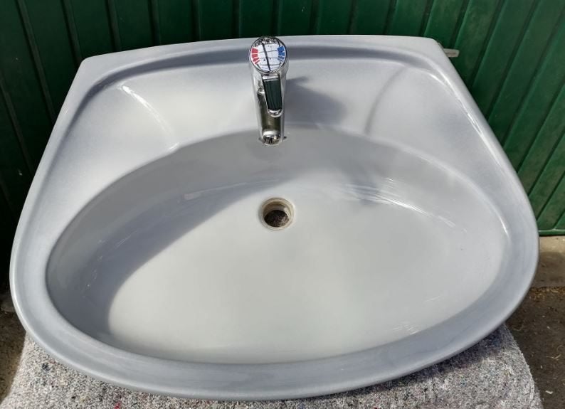 vintage wastafel lavabo 2 kleurschakeringen 70er, Ophalen, Huis en Inrichting