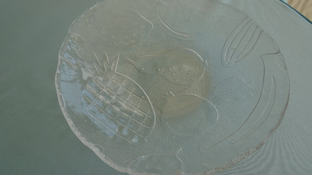 GLAZEN FRUITSCHAAL, Schaal, Rond, Ophalen of Verzenden, Glas