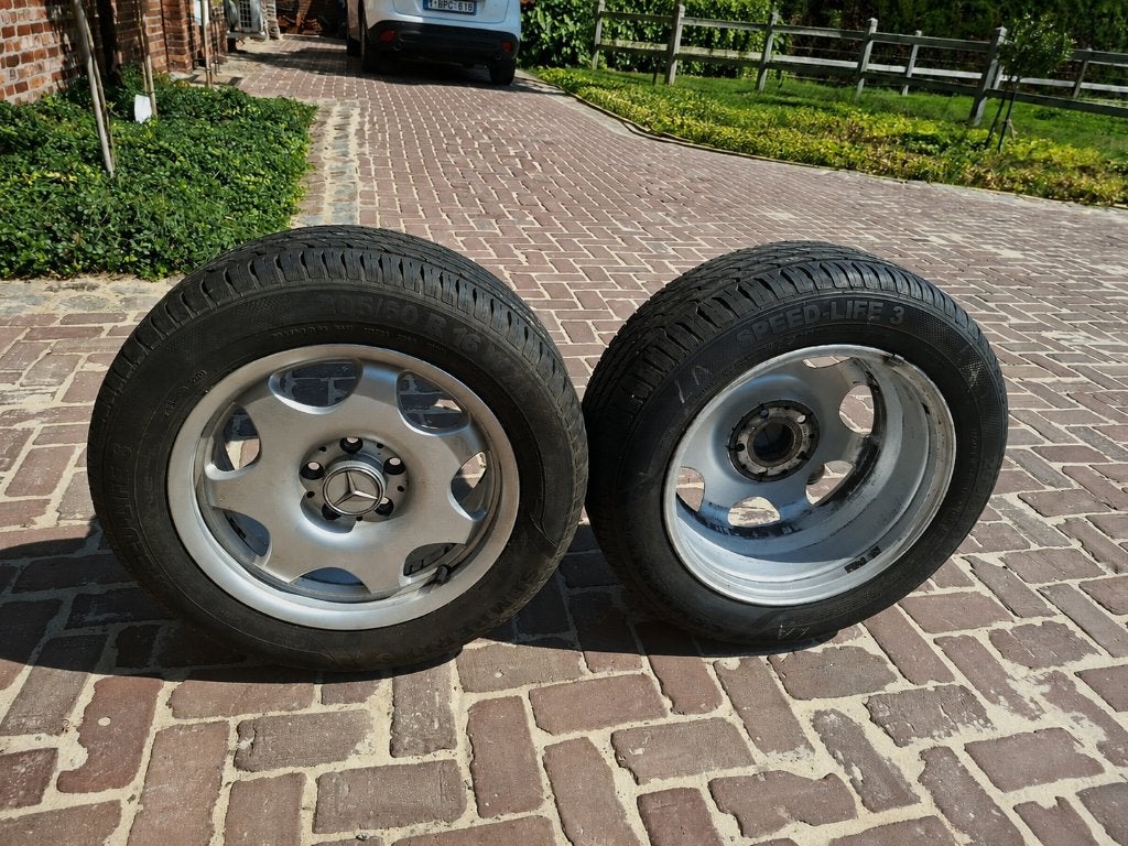 4 banden met aluminium velgen 205/60R/6 WXL, Ophalen, Gebruikt, 16 inch, Banden en Velgen