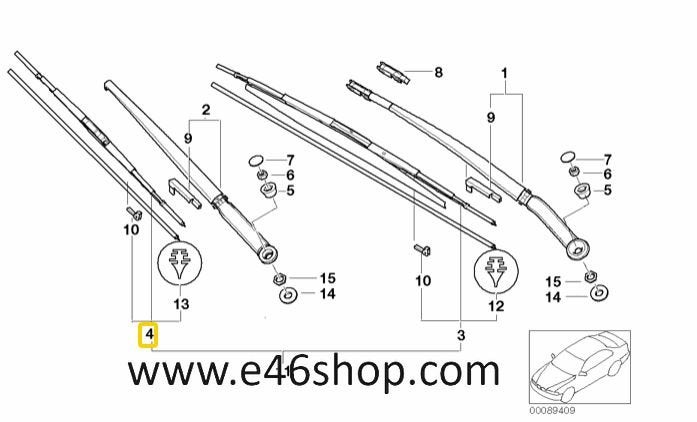 RUITENWISSERBLAD BMW E46 BIJRIJDERS KANT OE 61618225997, -, -, Nieuw, Ophalen of Verzenden