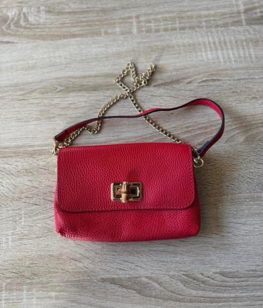 Sac cuir italie rouge, Ophalen of Verzenden, Rood, Leer