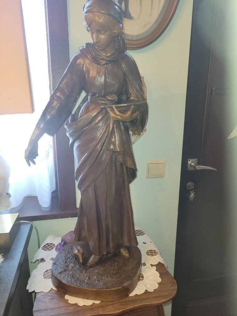 groot antiek beeld (getekend) (terra cotta), Antiek en Kunst, Ophalen, 50 - 100 cm, Steen of Keramiek, Beeld