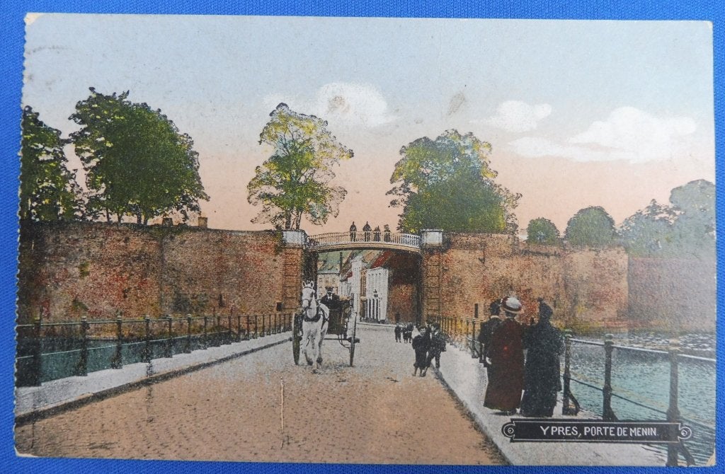 WWI Feldpostkaart Yperen, Ieper Menenpoort Gren. Regt. 123, Verzamelen, Verzenden, Voor 1920, Gelopen, West-Vlaanderen