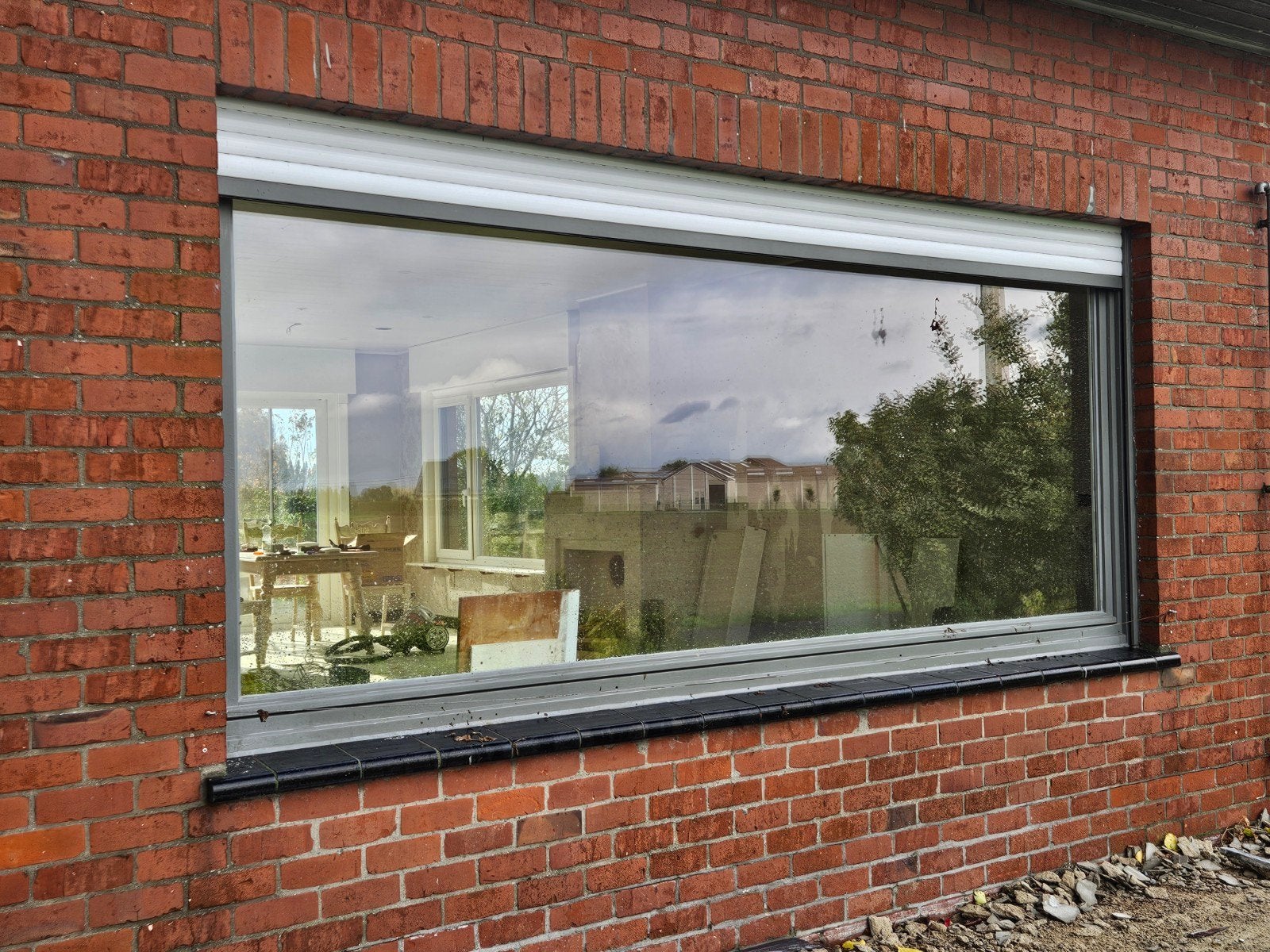 houten raam bubbel glas, Ophalen