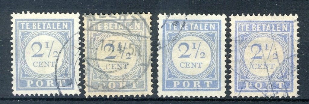 PAYS-BAS P47 timbré 1912-1920 - Chiffre et valeur bleus, Envoi, Jusqu'à 1940, Affranchi