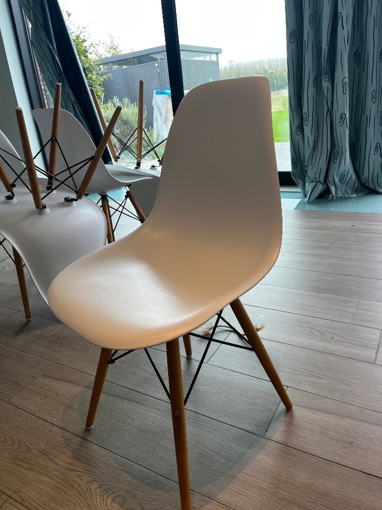 6x stoel living, Wit, Kuipstoelen, Zo goed als nieuw, Vijf, Zes of meer stoelen